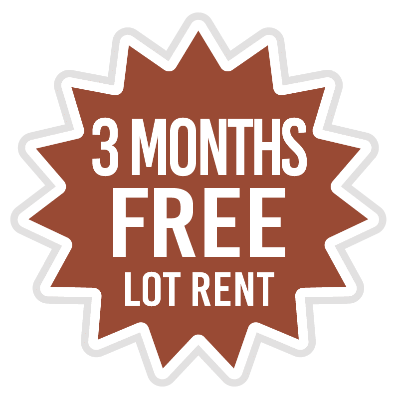 Saguaro Sun 3 months free lot rent promotional badge